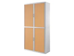Roldeurkast HxBxD 2040x1100x415mm 4 Oh Romp Wit Front Beuken