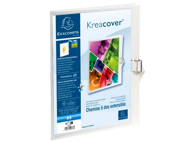 Map uitrekbare rug Kreacover 24x32 cm Wit A4