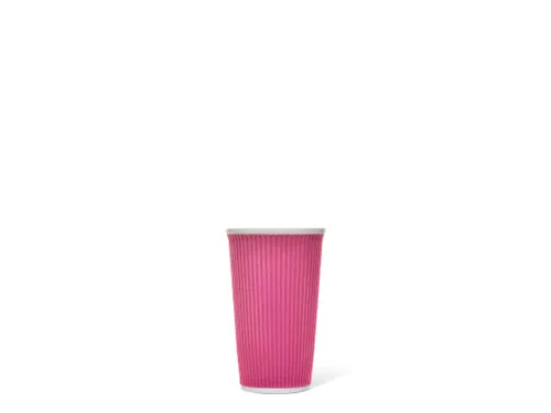 Beker porselein Les Artistes Paris 450ml siliconen grip ribbel Roze