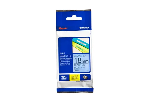 Labeltape Brother P-touch TZe-541 standaard 18mm zwart op blauw