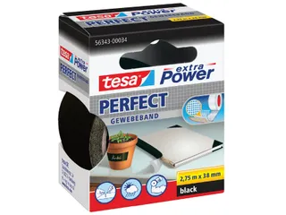 Plakband Tesa textiel 38mmx2.75m zwart - 1