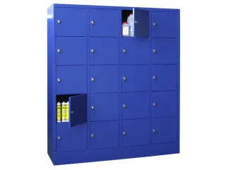 lockerkast,HxBxD 1850x1600x500mm,4x5vakken,RAL7035,front RAL3000 - 1