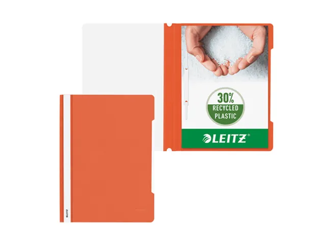 Snelhechter Leitz 4191 standaard A4 oranje 30% gerecycled plastic