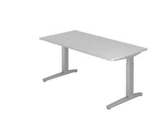 In hoogte verstelbaar bureau,HxBxD 680-850x1600x800mm,blad grijs - 1