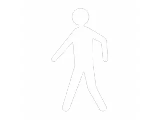 plaksymbool,voetganger,markering HxB 600x330mm,wit - 1