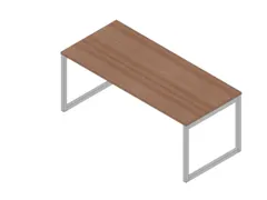 bureau,HxBxD 730x1800x800mm,blad canaletto-hout,sledeframe aluminium