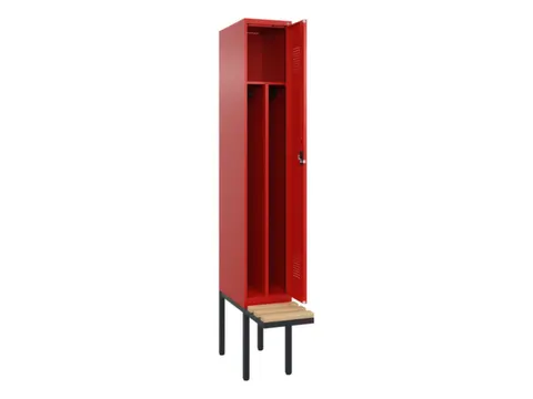 locker met bank,voor scheiding van kleding,HxBxD 2120x300x815mm,1vak