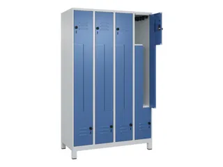 Z-garderobekast,HxBxD 1950x1200x500mm,vak B 150/300mm,draaigrendel - 2