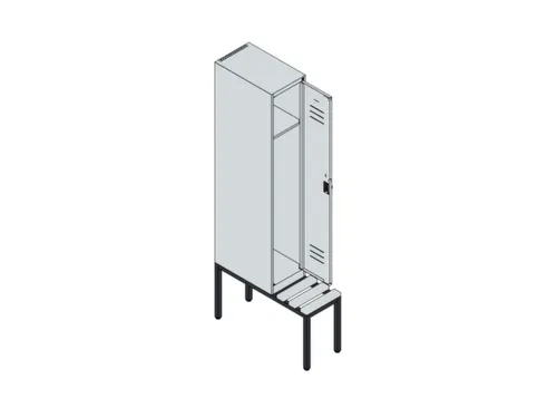 locker met bank,HxBxD 1950x300x815mm,1vak,vak B 300mm,cil.-slot