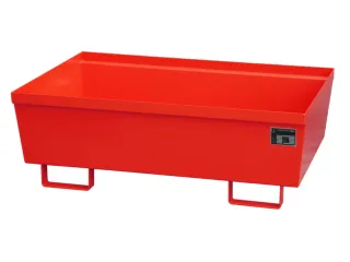 Opvangbak 2x 200l Opvangvol. 246l Rood 415x 1200x 800mm Open - 1