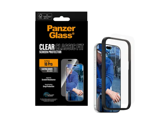 PanzerGlass Screen Protector iPhone 18 Pro | Classic fit w. EasyAli