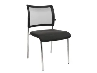 Bezoekersstoel Zitting Antraciet Stof Rugleuning Netbekleding Zwart - 2