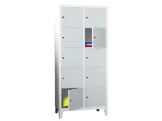 lockerkast,HxBxD 1850x800x500mm,2x5vakken,RAL7035,front RAL5012 - 1
