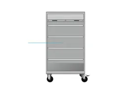 Mobiele roldeurkast 1813x1005x691mm 4xStalen bodem cil.-slot Duifblauw