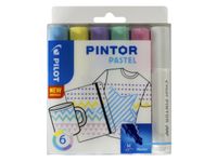 Paintmarker Pilot Pintor Medium punt 6 stuks Pastel kleuren