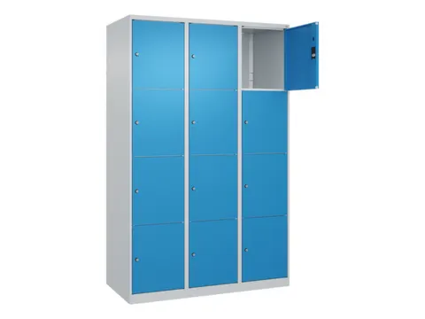 lockerkast,HxBxD 1850x1200x500mm,3x4vakken,vak B 400mm,cil.-slot