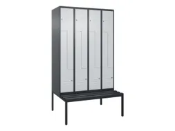 Z-garderobekast,HxBxD 2120x1200x815mm,8vak,vak B 300mm,cil.-slot