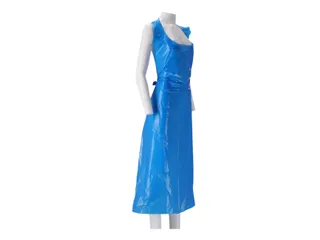 Schort CMT 125x80cm 25mu geruwd op rol PE blauw 100 stuks - 4