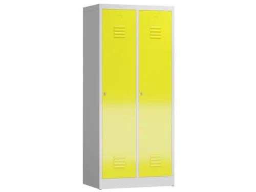 garderobekast 1800x800x500mm 2vak klink sokkel romp RAL7035 RAL1018