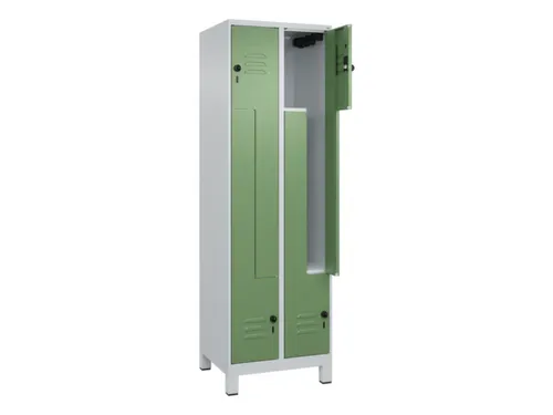 Z-garderobekast,HxBxD 1950x600x500mm,vak B 150/300mm,draaigrendel