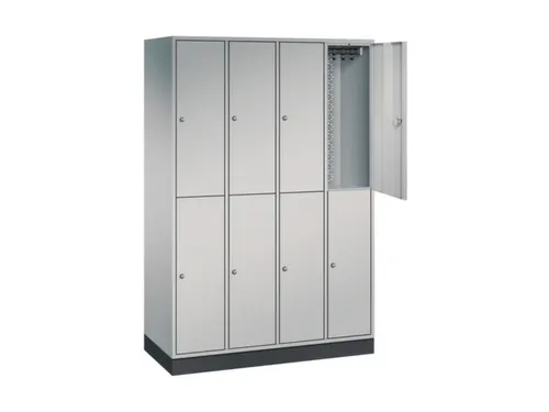 Dubbeldekse garderobekast,HxBxD 1950x1220x500mm,4x2vak.,vak B 260mm