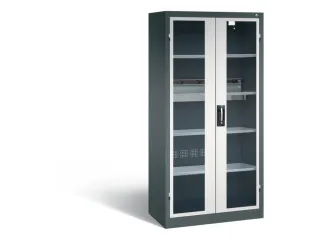 acculaadkast 1950x930x500mm 5stekkerdozen 230V cil.-slot front RAL7035 - 2