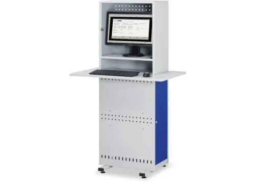 Computerkast 1650x975x610mm Werkblad Monitorvak Ral7035/ral5010