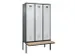 locker met bank,voor scheiding van kleding,HxBxD 2120x1200x815mm,3vak