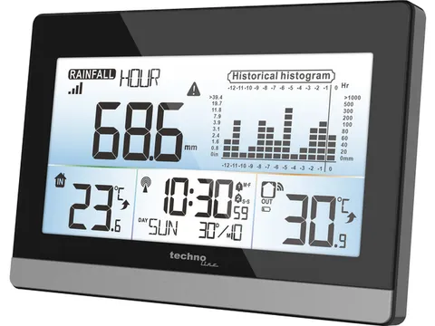 Weerstation Technoline WS 9016 180x110x38mm zwart/zilver met regenmete