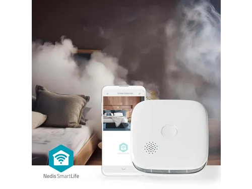 Rookmelder Nedis Smartlife Wifi 10 jaar sensor wit