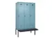locker met bank,voor scheiding van kleding,HxBxD 2120x1200x815mm,3vak
