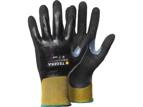 Tegera Infinity 8812 snijbestendige handschoenen, zwart/geel, maat 7,