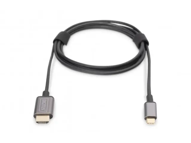 USB-C HDMI-adapter 1,8m 4K/30Hz zwart metalen behuizing