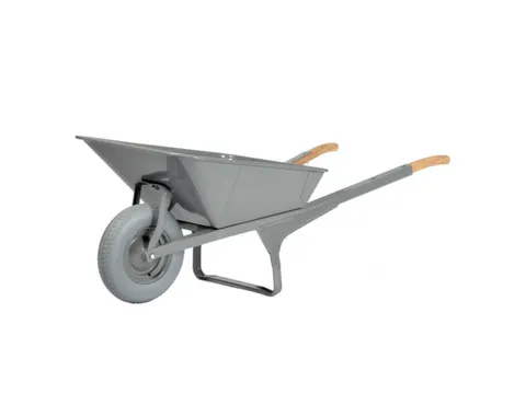 kruiwagen met hoekijzer,90l,HxBxD 810x710x1530mm,staal-bak,grijs,staal