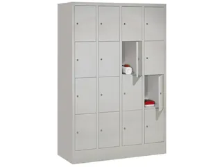 lockerkast,HxBxD 1850x1200x500mm,4x4vakken,RAL7035,front RAL7035 - 1
