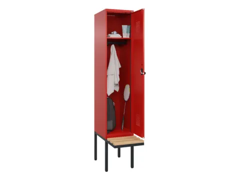 locker met bank,HxBxD 2120x400x815mm,1vak,vak B 400mm,draaigrendel