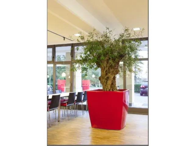 jardinière,trapézoïdal,PE,rouge rubis,HxlxP 900x1000x1000mm