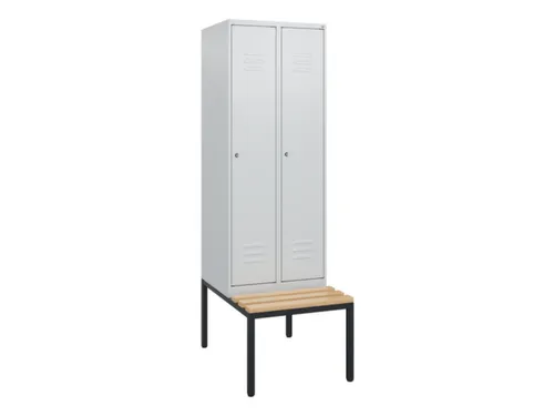 locker met bank,HxBxD 1950x600x815mm,2vak,vak B 300mm,cil.-slot