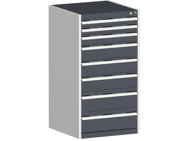 ladekast HxBxD 1200x650x650mm 8laden romp RAL7035 front RAL7016