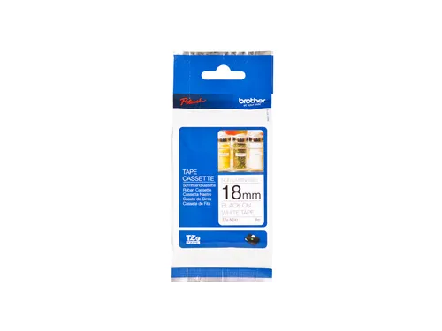 Labeltape Brother P-touch TZe-N241 ongelamineerd 18mm zwart op wit