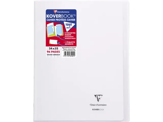 Schrift Koverbook A4+ 48 vel Seyès, kaft in PP assorti transparant