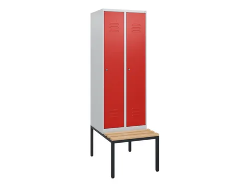 locker met bank,HxBxD 1950x600x815mm,2vak,vak B 300mm,cil.-slot