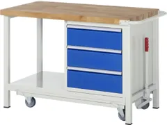 Werkbank Hxbxd 880x1250x700mm Beukenhouten Werkblad 3laden