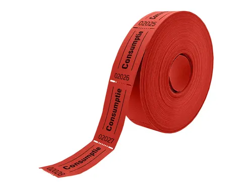 Consumptiebon Combicraft 57x30mm 2-zijdig 2x1000 stuks rood