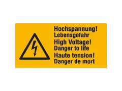 waarschuwings-combibord,Hoogspanning levensgevaar,PVC,HxB 32x65mm