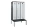 locker met bank,voor scheiding van kleding,HxBxD 2120x1200x815mm,3vak