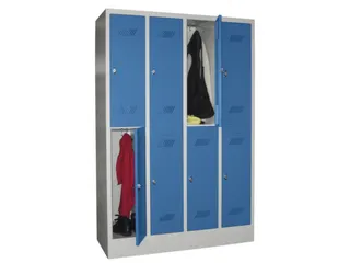 dubbeldekse locker,HxBxD 1850x1200x500mm,4x2vak.,RAL7035,front RAL5012 - 2