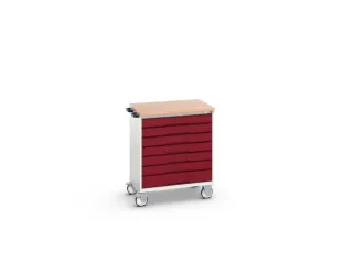 gereedschapswagen 980x800x600mm multiplexblad 7 laden RAL7035+RAL3004 - 1