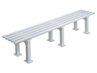 Kunststofbank 415x2000x370mm Zit H 415mm 5 Latten 3 Pootstellen Wit - 2