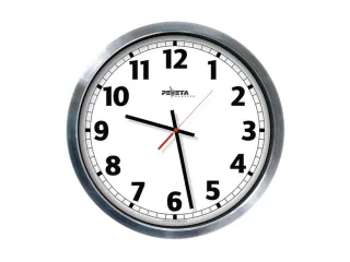 Radiowandklok Aluminium Ø 50cm Cijferaanduiding Vlak Mineraalglas - 1